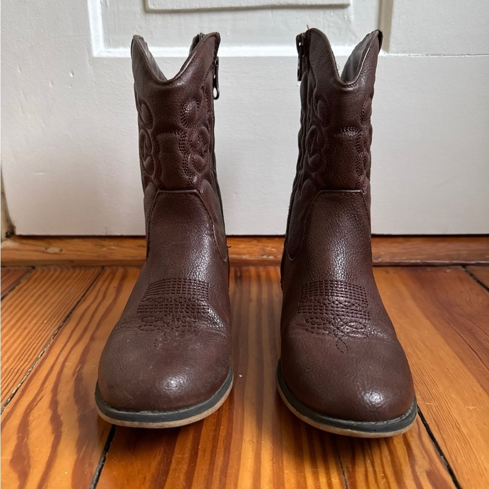 Brown toddler girls cowgirl boots